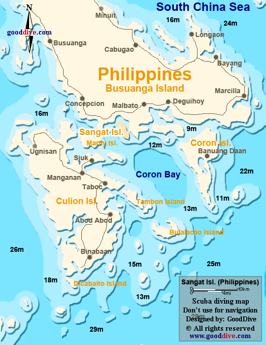 sangat island diving map