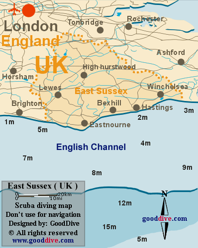 Map of East Sussex