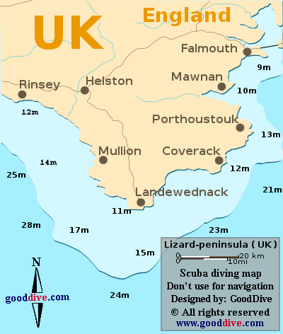 Map of the Lizard Peninsula