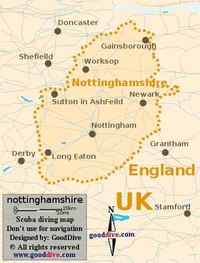 Map of Nottinghamshire