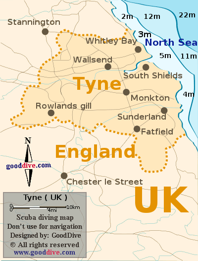 Map of Tyne and Wear