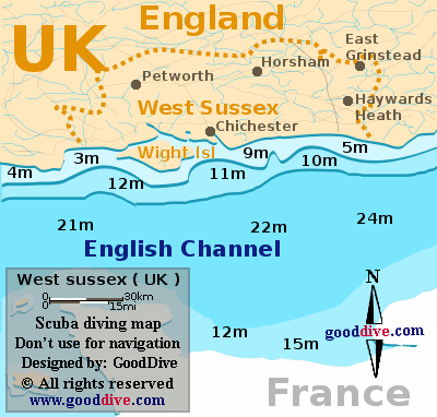 Map of West Sussex
